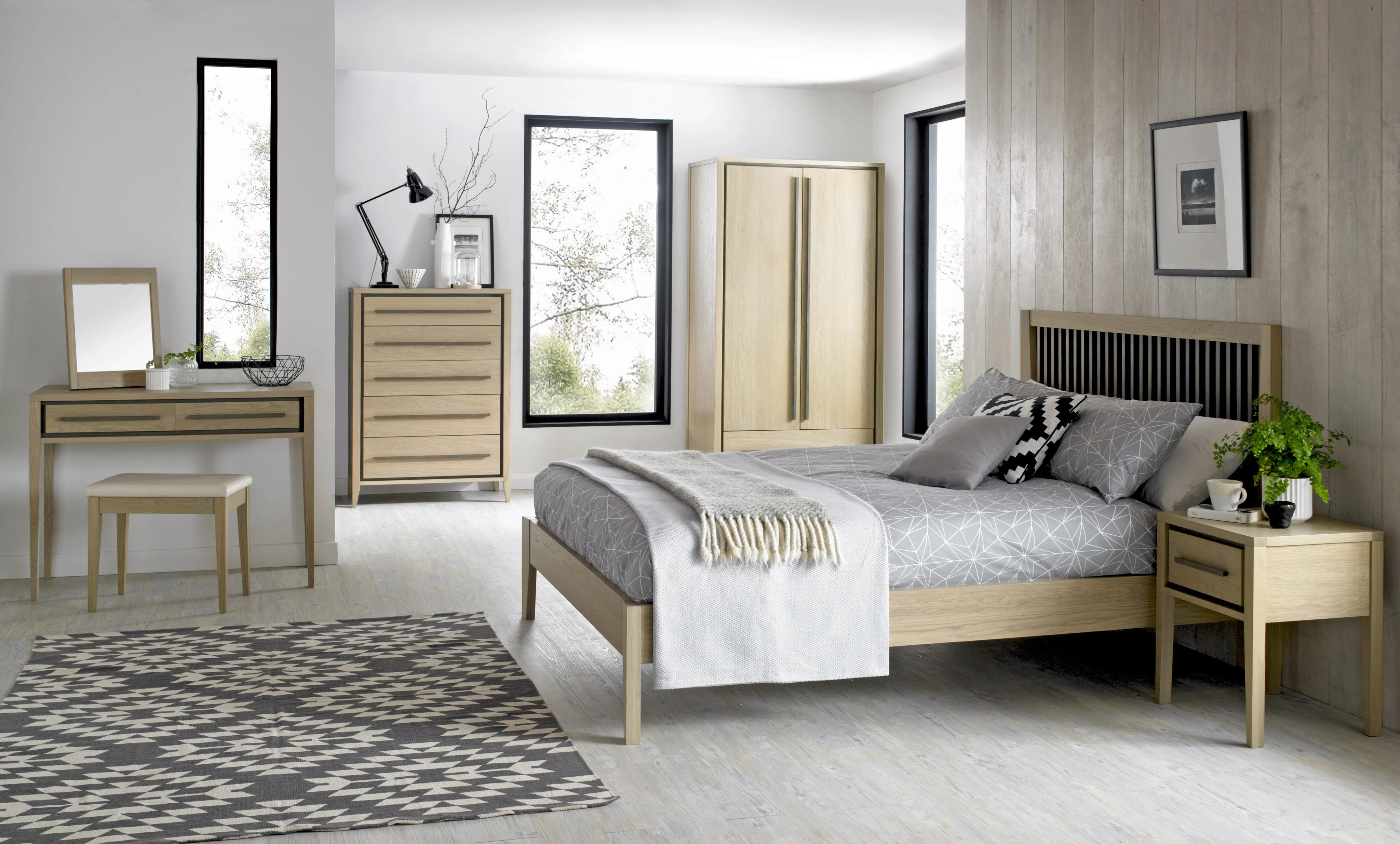 Maine Aged & Weathered Oak Slatted Bedstead - Image 4