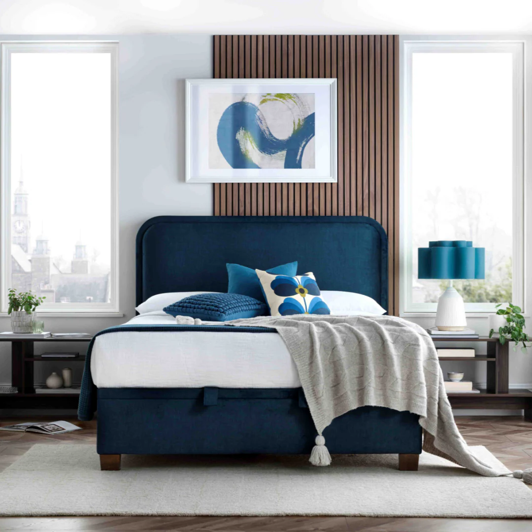 Brantford Ottoman in Deep Ocean Blue - Image 3