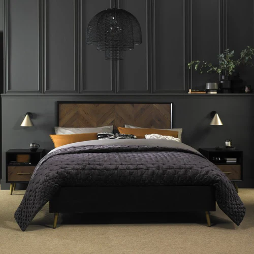 Capria Smoked Oak & Peppercorn 1 Drawer Nightstand - Image 4