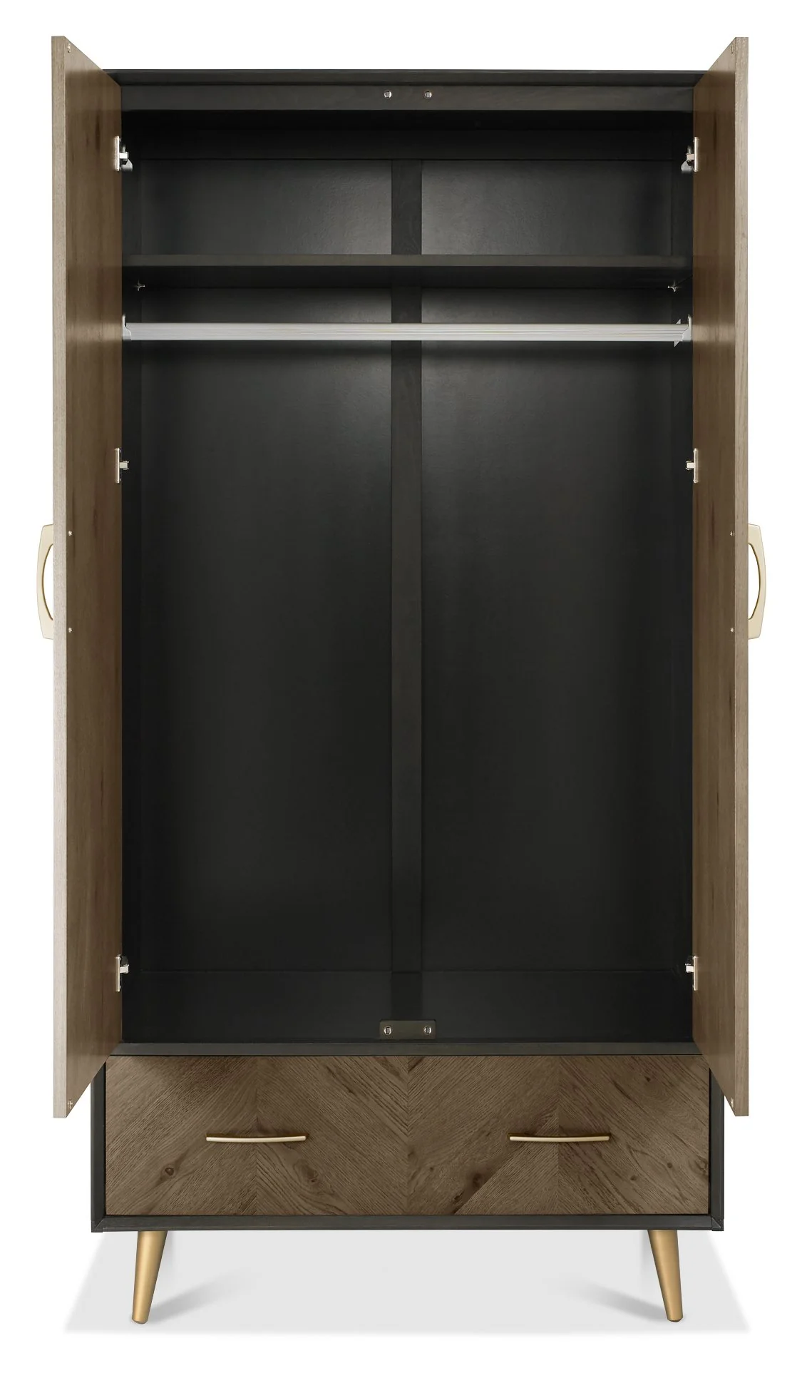 Capria Smoked Oak & Peppercorn Wardrobe - Image 3