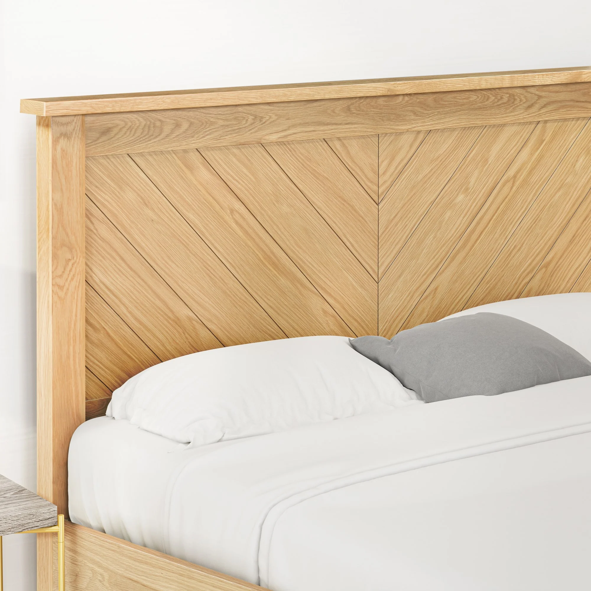 Chevron Oak Bedstead - Image 3