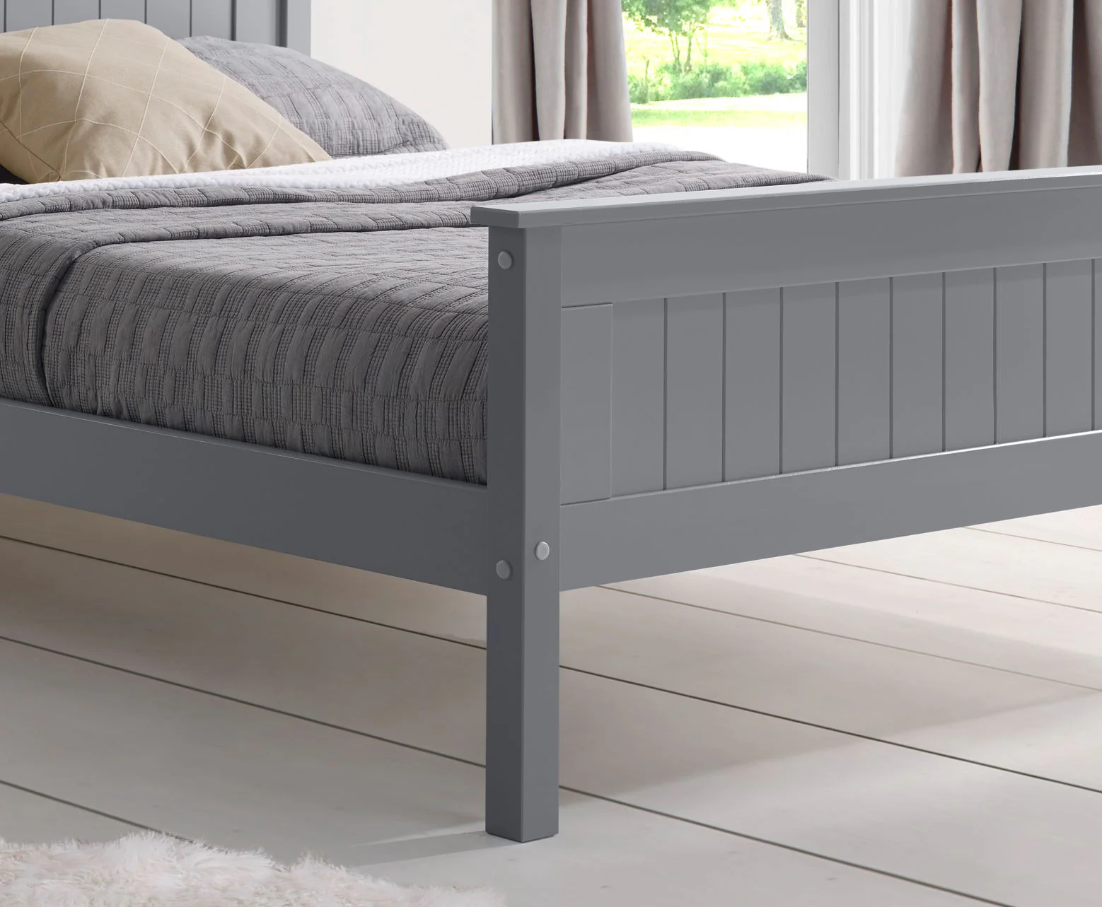 Compton High Footend Bedstead in Grey - Image 3