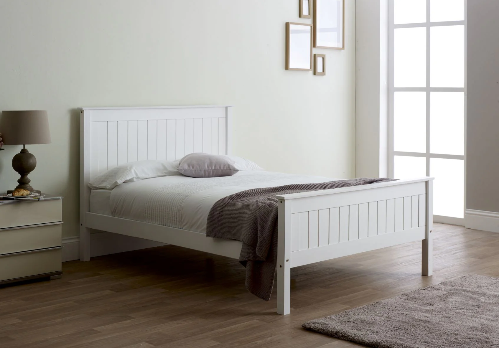 Compton High Footend Bedstead in White - Image 3