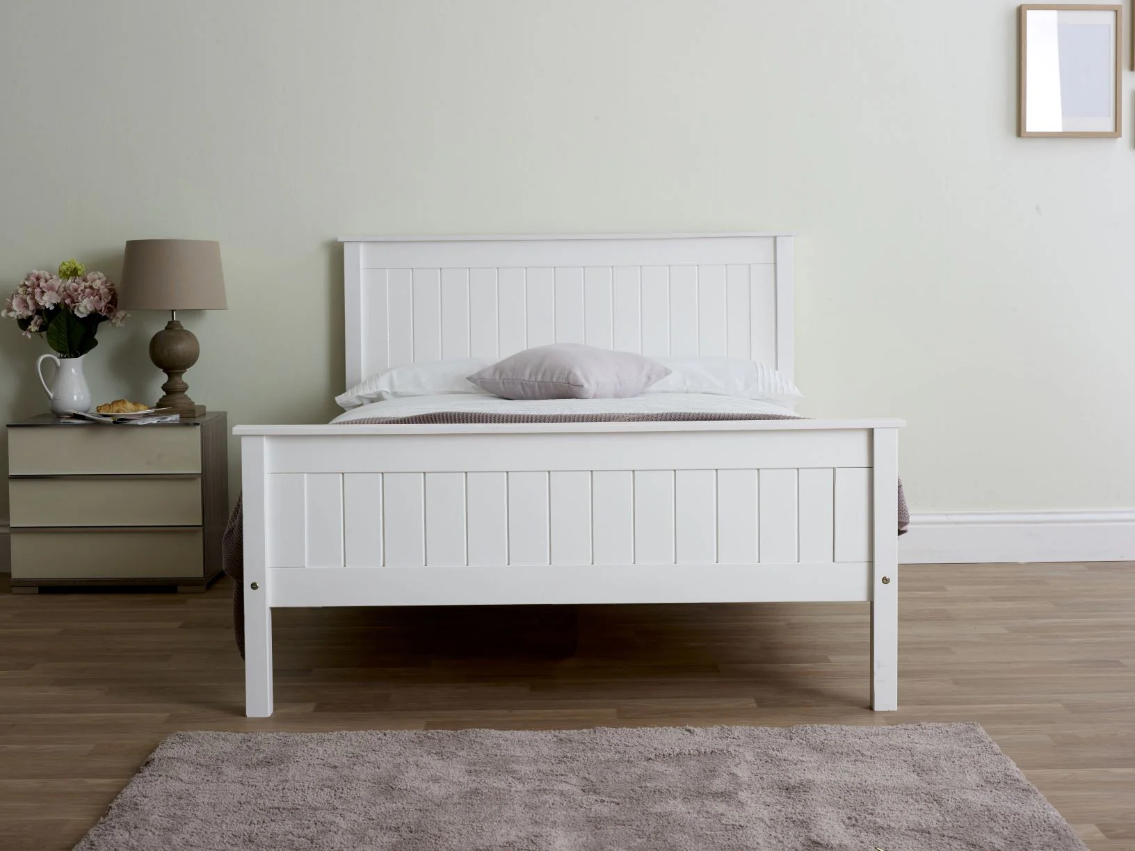 Compton High Footend Bedstead in White - Image 4