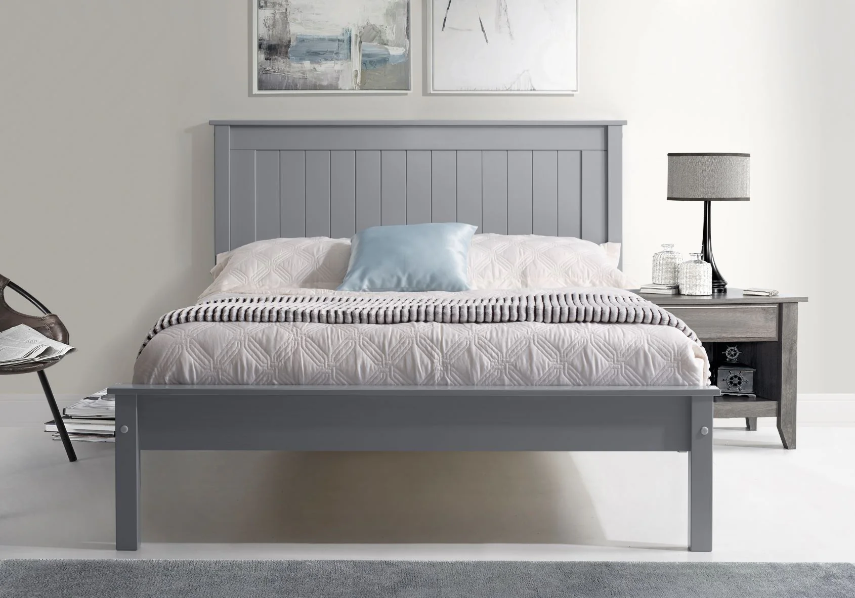 Compton Low Footend Bedstead in Grey - Image 4