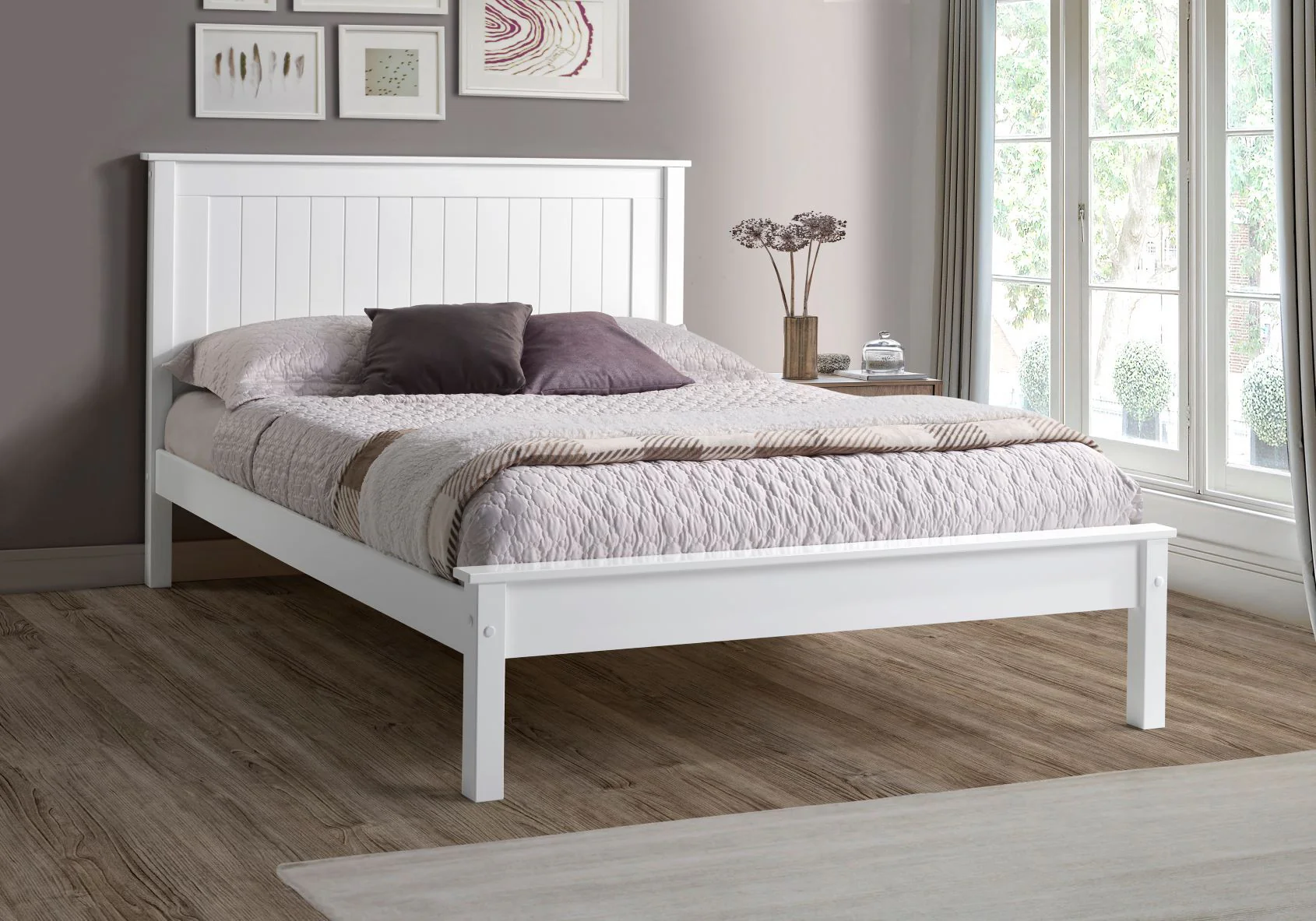 Compton Low Footend Bedstead in White - Image 4