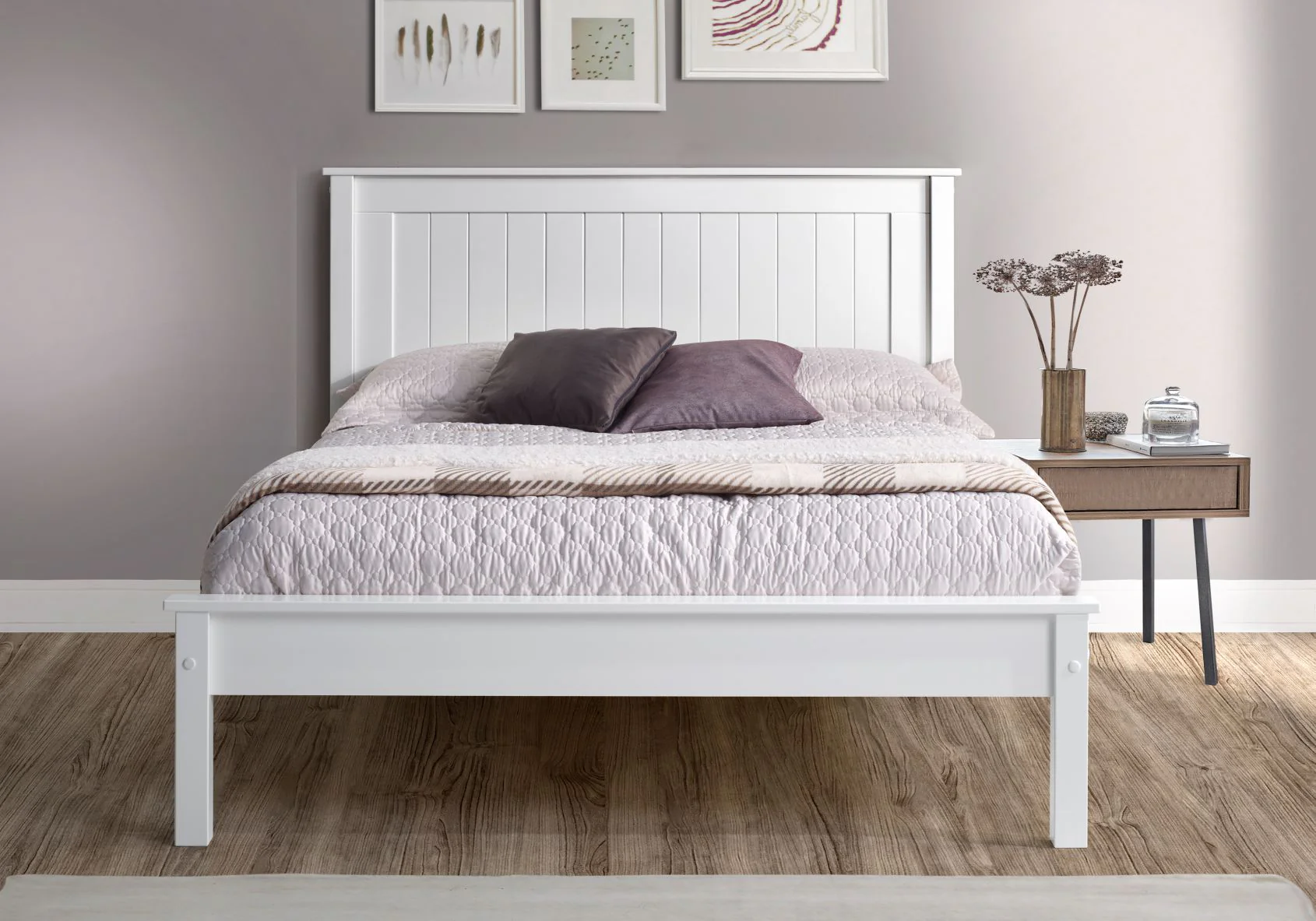 Compton Low Footend Bedstead in White - Image 6