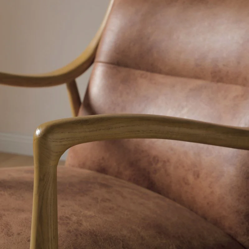 Lawrence Chair in Vintage Tan Leather - Image 3