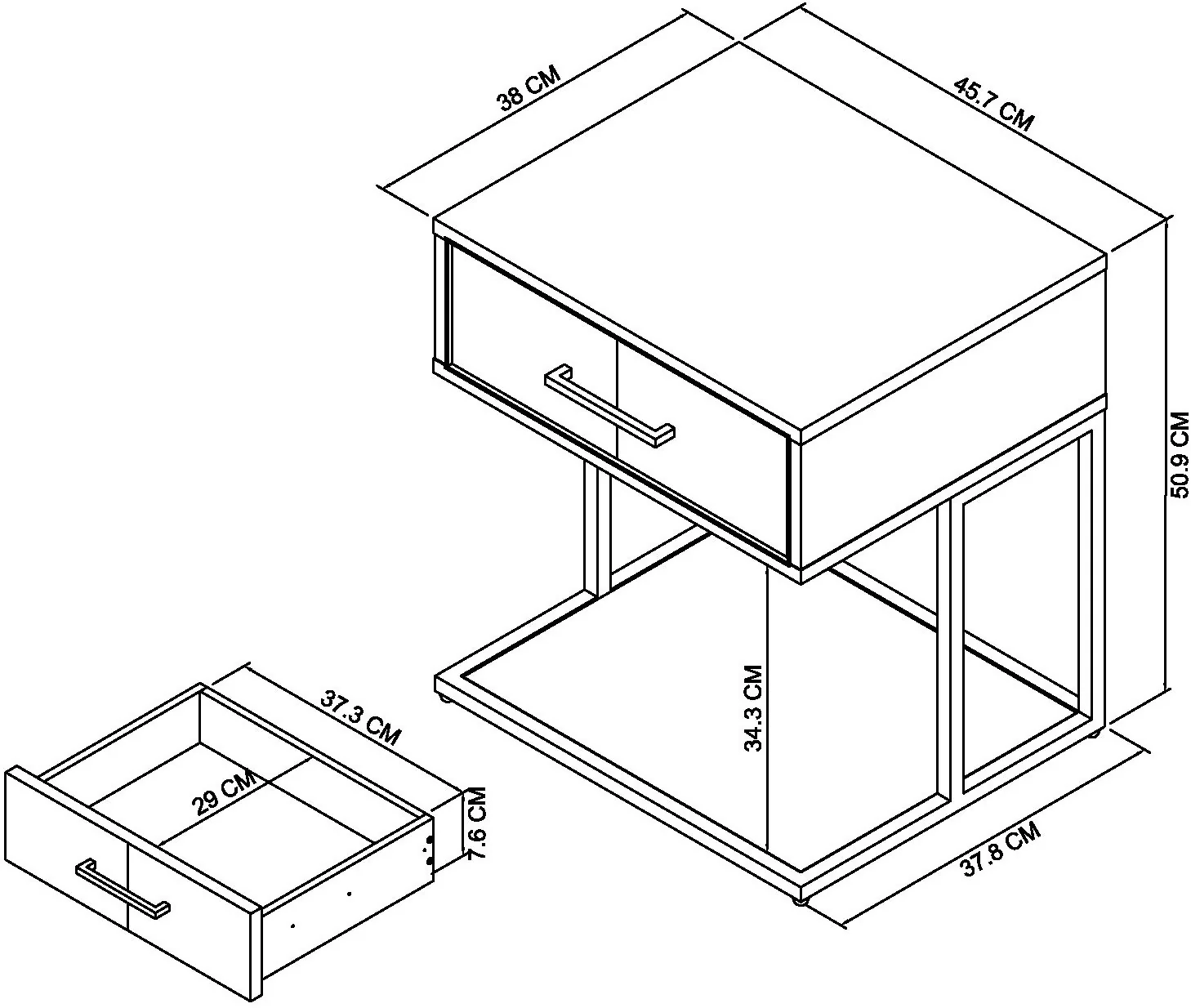 Newark 1 Drawer Nightstand - Image 3