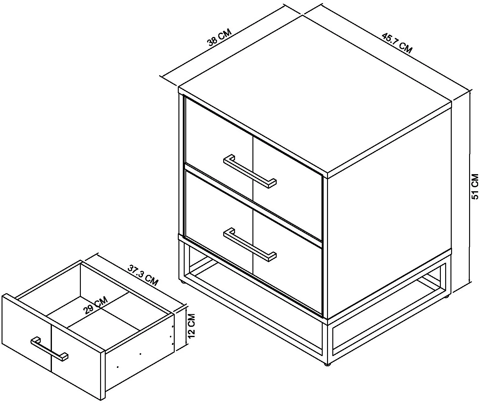 Newark 2 Drawer Nightstand - Image 4