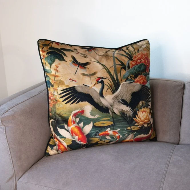 Orient 2 Bird & Koi Cushion