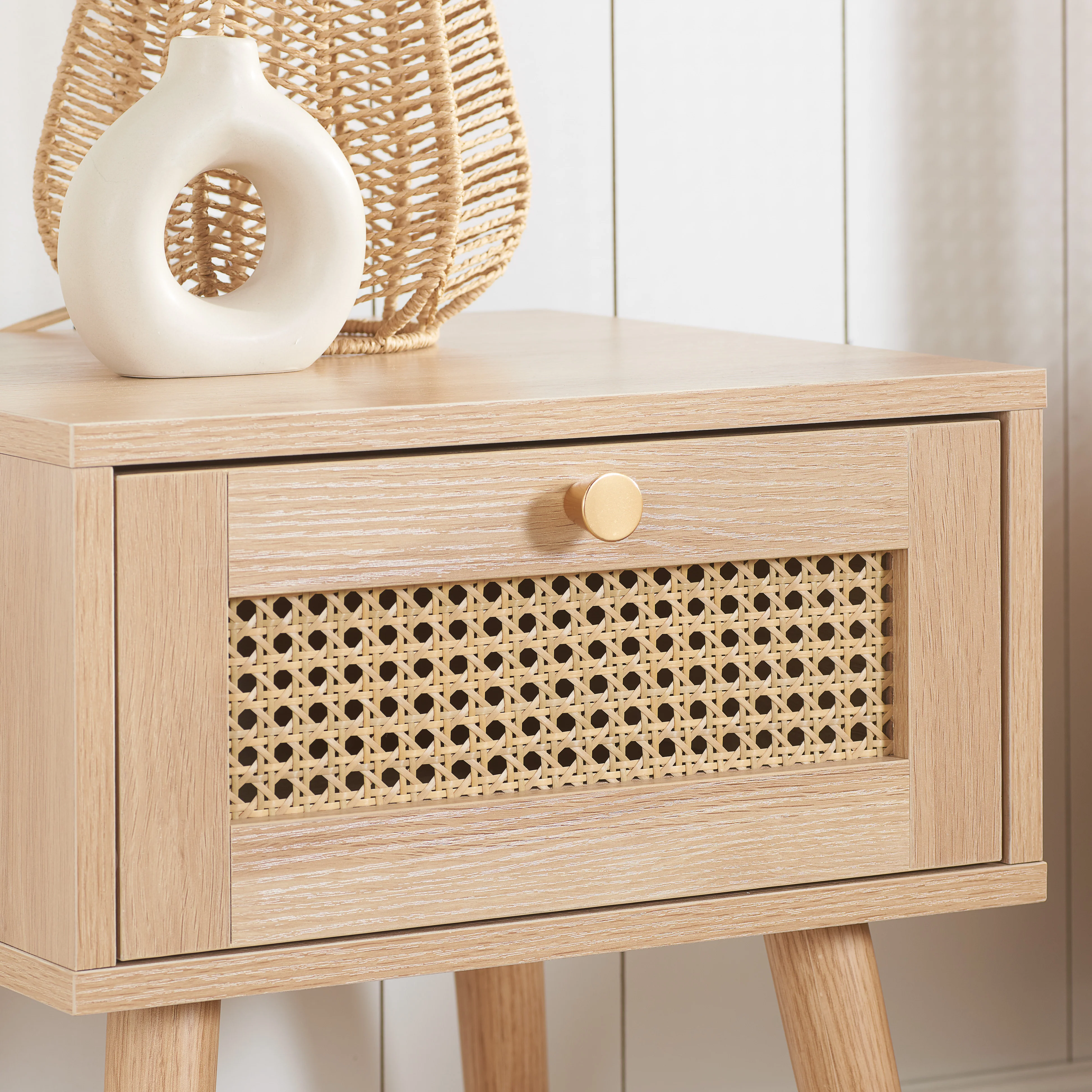 Reine 1 Drawer Rattan Nightstand - Image 4