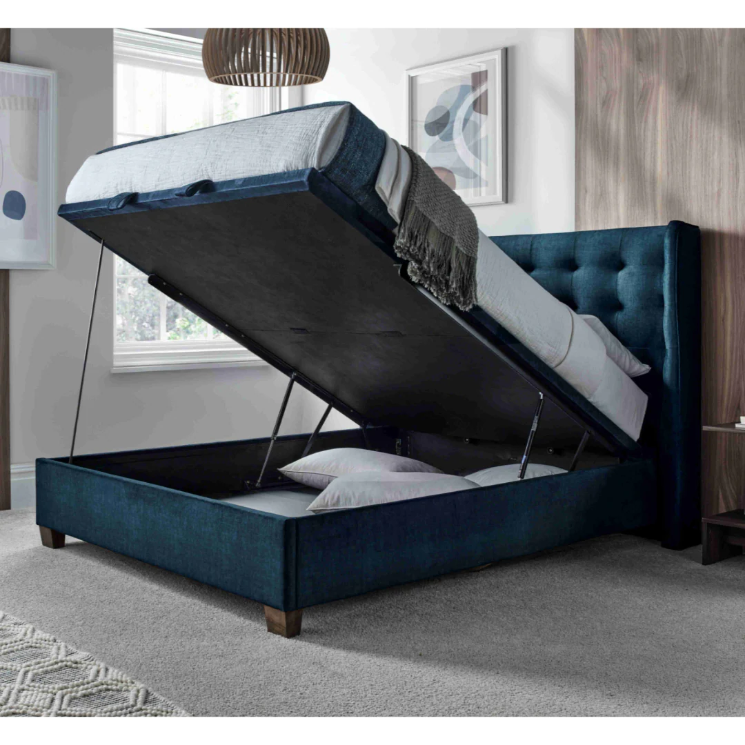 Victoria Ottoman in Deep Ocean Blue - Image 3